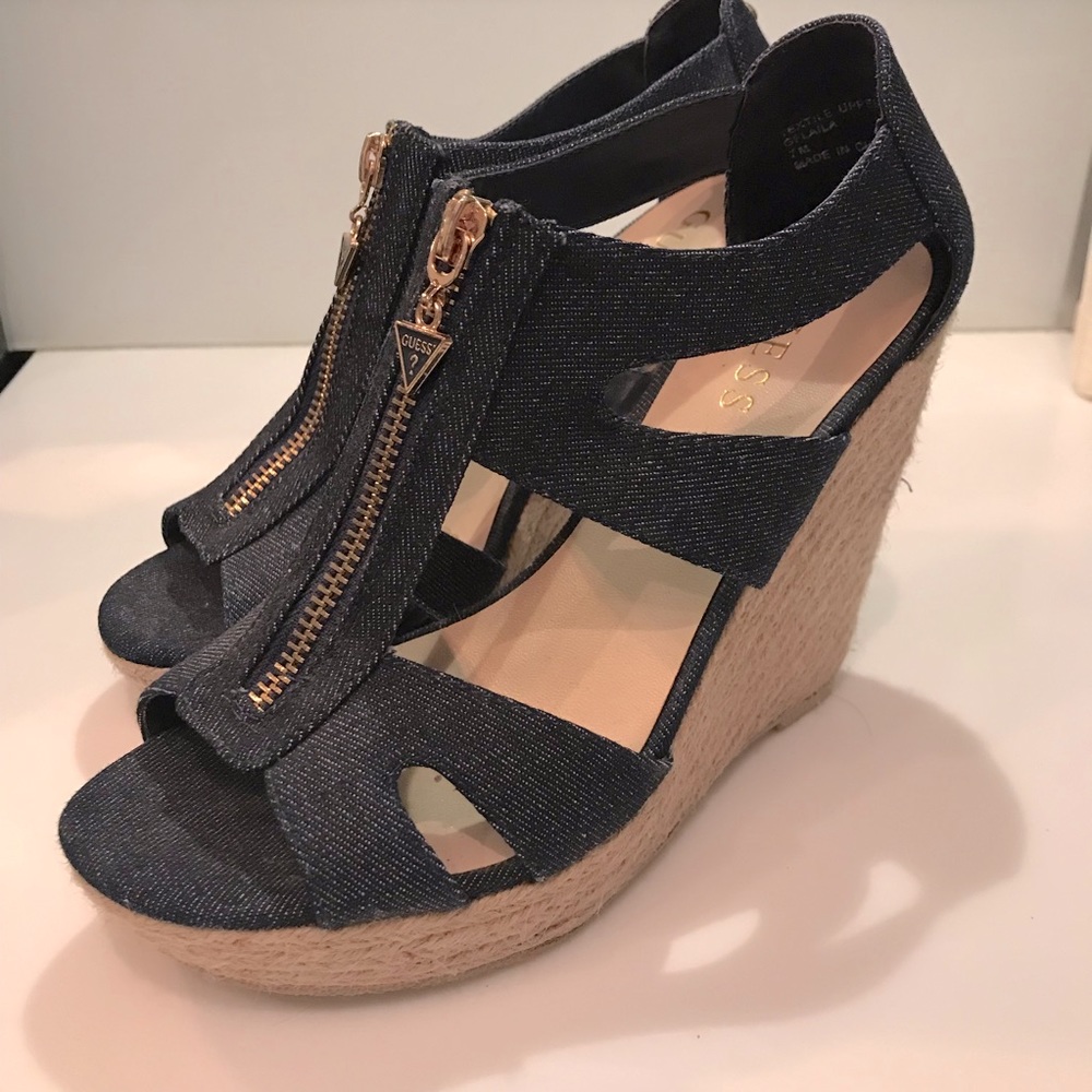 Guess Denim Wedges - Size 7
